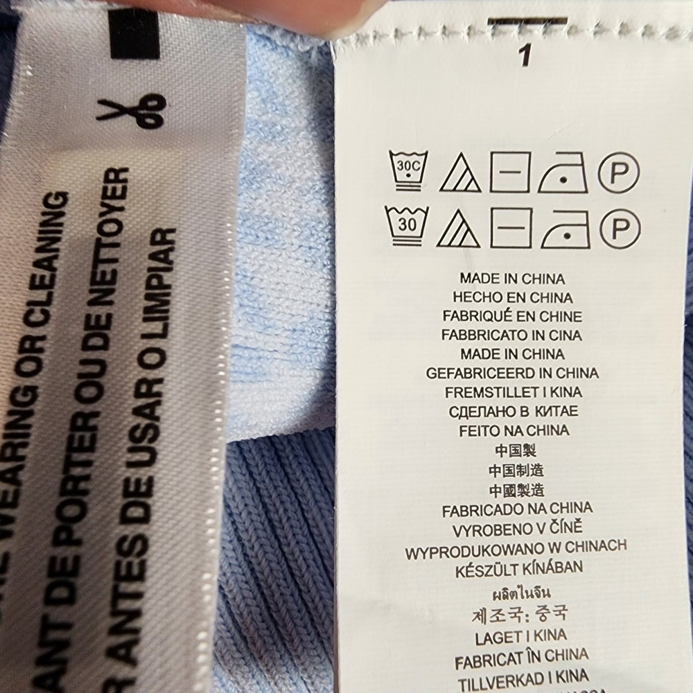 Michael Kors Pastel Blue MK Logo Monogram Knit Tank Dress JU2807G4GH Size S NEW - Picture 10 of 12
